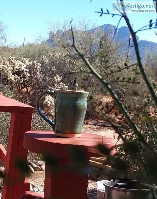 2 Clay Hands Hand Thrown Coffee Mugs