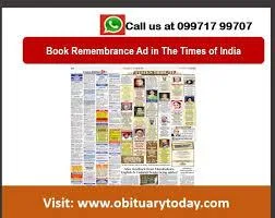 Get Obituary Advertisement in Times of India for Ahmedabad