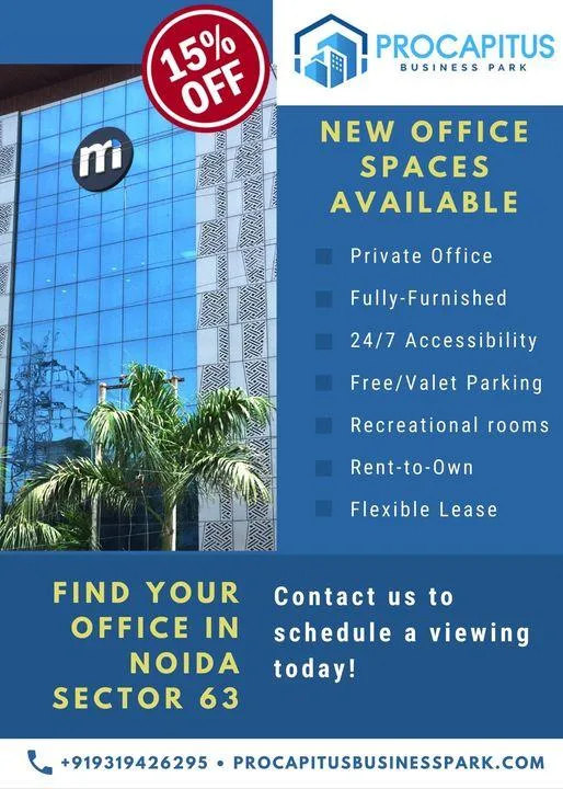Book a Brand New Office Space for Rent in Noida Sector 63