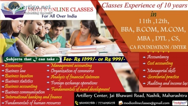 Online classes for 10th & 12th nashik, india