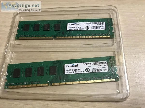 (2) Crucial 4GB DDR3-1333 (PC3 10600) UDIM