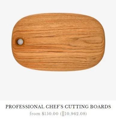 Professional Chef s Cutting Board  Handcrafted Wood Serving Boar