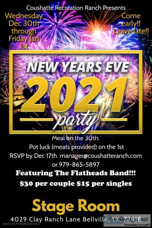 Coushatte Recreation Ranch s Annual NYE Party