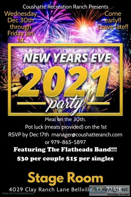Coushatte Recreation Ranch s Annual NYE Party