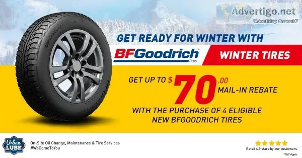 Get up to 70 Back by mail on BFGoodrich Tire