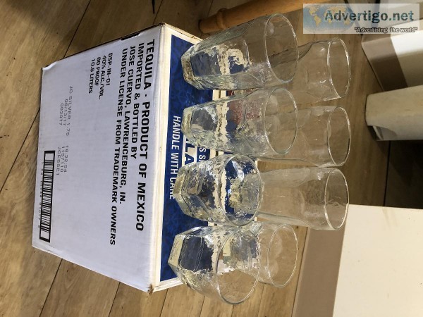Set of 8 drinking glasses from a flee market