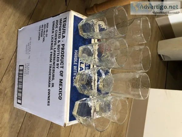 Set of 8 drinking glasses from a flee market