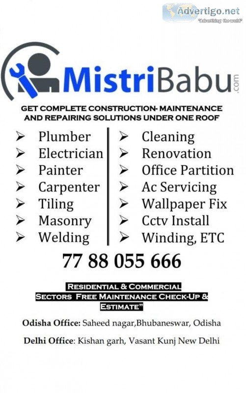 Plumber Electrician Painter Carpenter Masonry Renovation Tiling 