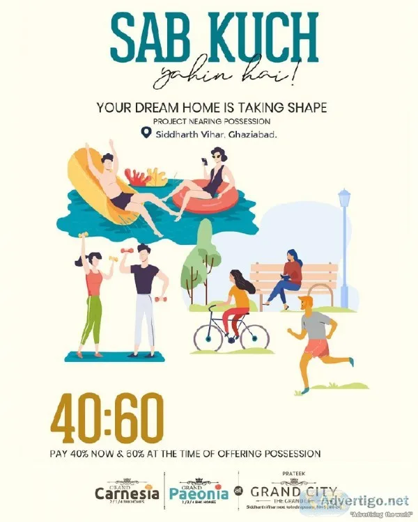 Book your Home by Paying 40% now and Rest on Possession