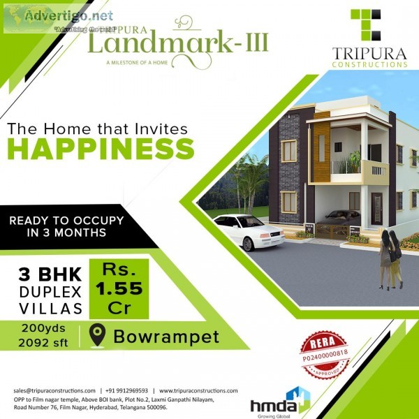 Gated community villas in Bowrampet  Tripura Landmark-3