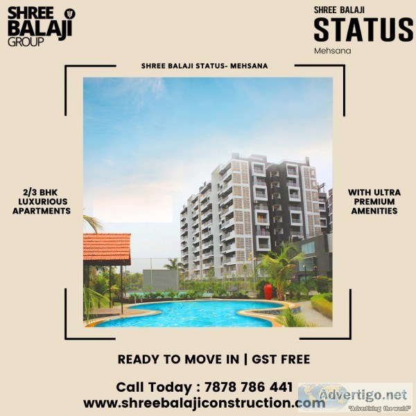 premium 2 BHK Apartments in Mahesana  Shree Balaji Status