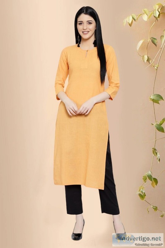 Laazmi Straight Cotton Straight Kurta - Rose Shree