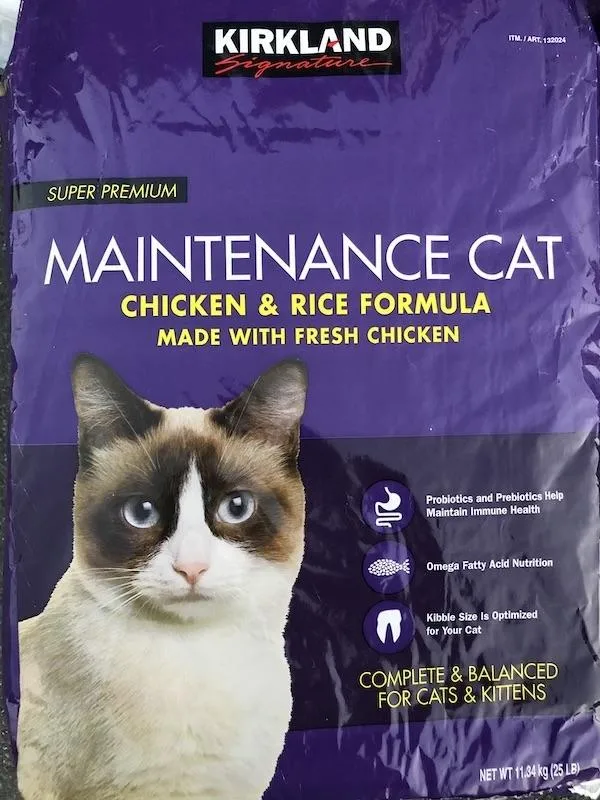 Kirkland Signature Super Premium Chicken and Rice Cat Food 50 lb