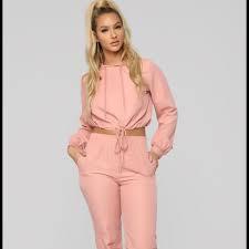 2 Lianna Lounge Windbreaker Set IN ROSE PINK AND BLACK