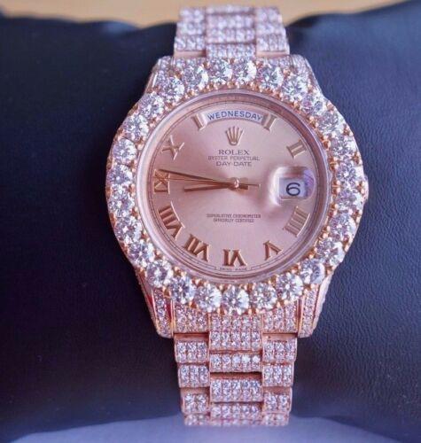 Unused Rolex Day Date II 2 President Rose Gold 33 Carat Diamonds