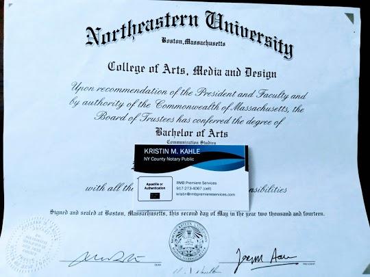 NYC ACADEMIC RUSH APOSTILLE SERVICES (Transcripts Diplomas Award