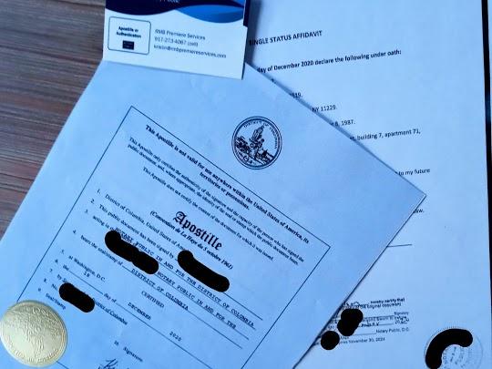 SINGLE STATUS AFFIDAVIT APOSTILLE SERVICES (Express Rush and Sta