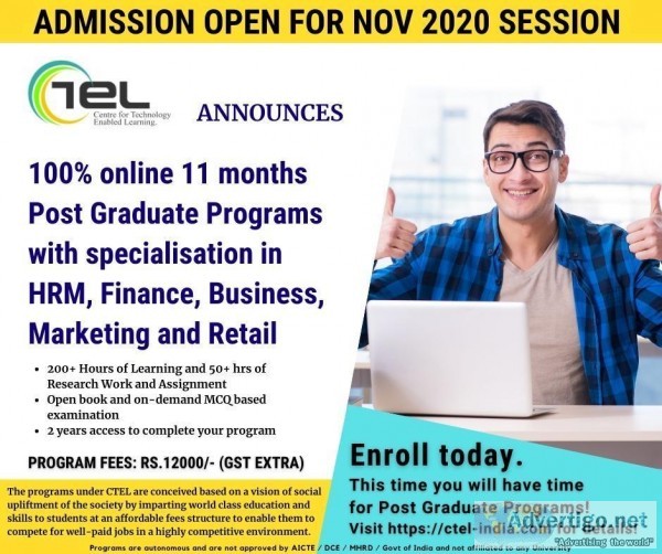 CTEL Announces 100% Online Post Graduate Programs