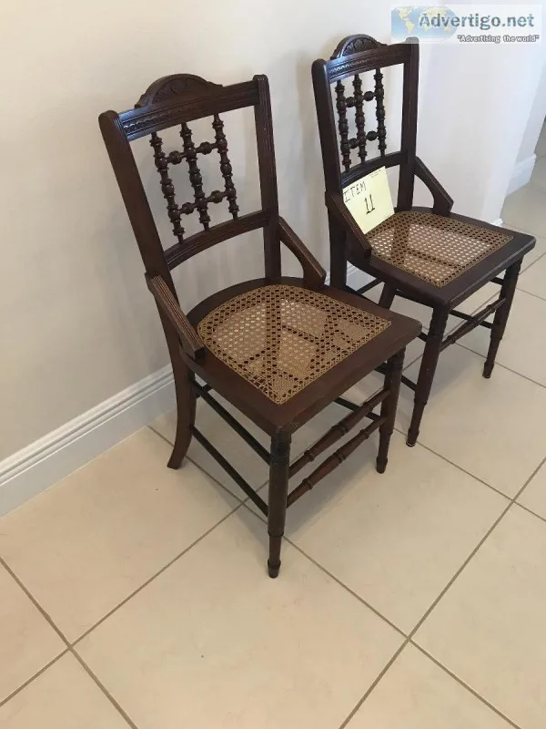 Side chairs - caned - spool backs