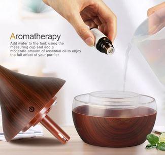 USB Wood Grain Ultrasonic Aromatherapy Diffuser Cool Mist Humidi