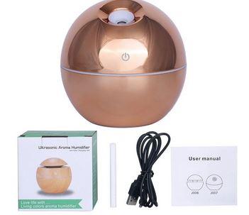 130ml Ultrasonic USB Wood Grain Essential Oil Diffuser Aromather