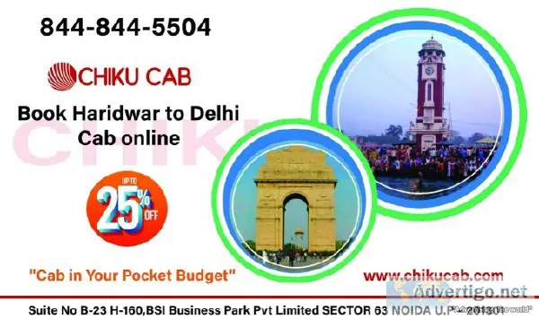 Taxi from Haridwar to Delhi-Chiku Cab