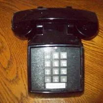 Vintage Black Desk Push Button Phone