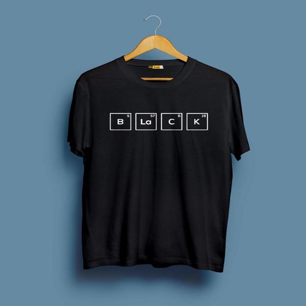 Black Elements Round Neck Graphic T-Shirt