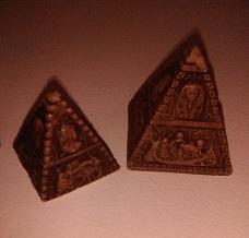 2 Wooden Carved Pyramid OrnamentsandPaperwei ghts Great Quality 