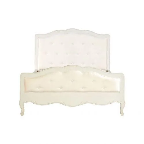 Francis Double White Wooden Bed  ChicParadisLux