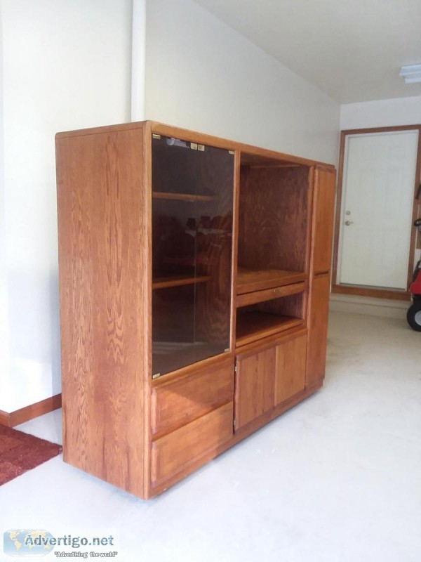 Amish Oak Entertainment Cabinet