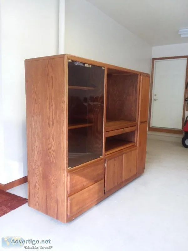 Amish Oak Entertainment Cabinet