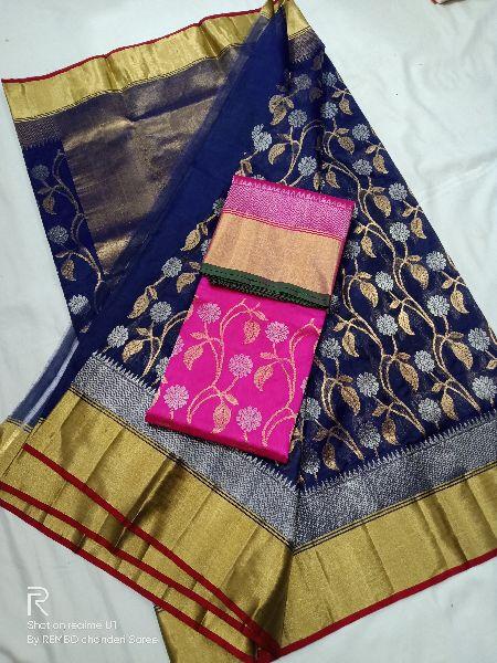 Pattu Silk Chanderi Sares