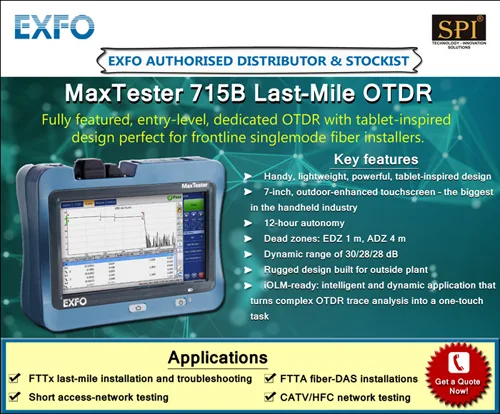Best EXFO MaxTester 715B OTDR in India - SPI Engineers