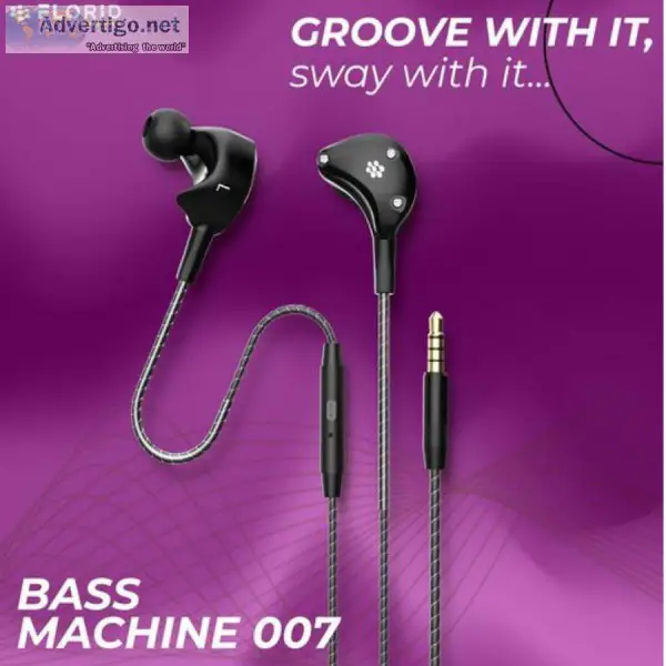Florid BassMachine 007 Wired Earphones with Mic and Extra Bass