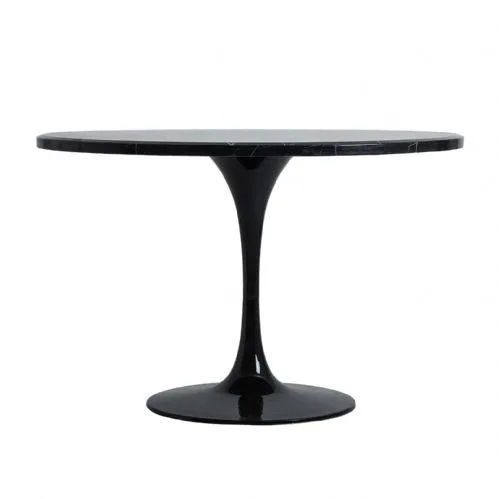 Emily Round Black Marble And Gloss Dining Table  ChicParadisLux