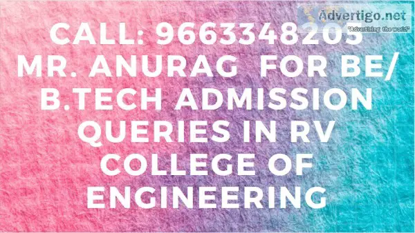 96633482O5 RV COLLEGE OF ENGINEERING Bangalore Admission through