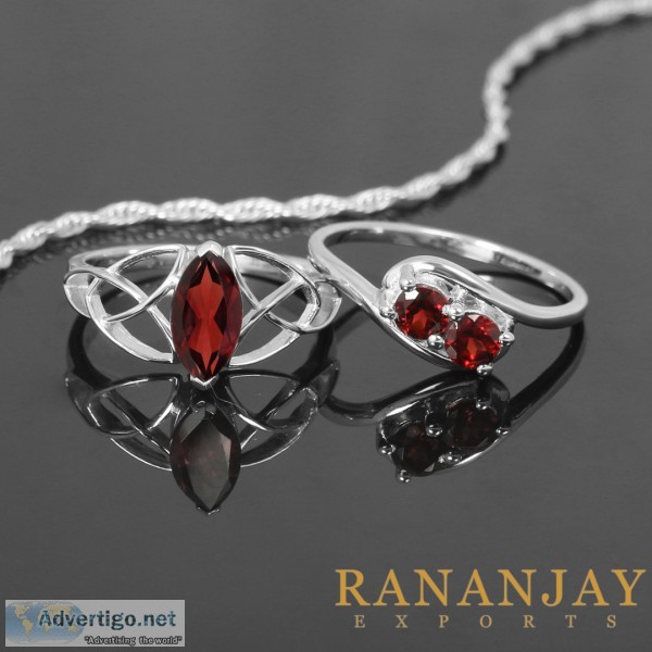 Buy Genuine Red Garnet Jewelry at Wholesale Prices from Rananjay