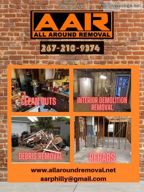 INTERIOR DEMOLITION REMOVAL  CONSTRUCTION DEBRIS REMOVAL  CLEAN 