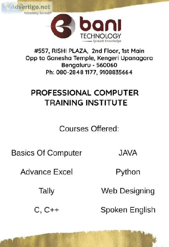 BANI Technology Kengeri Offers training on ADVANCE EXECL