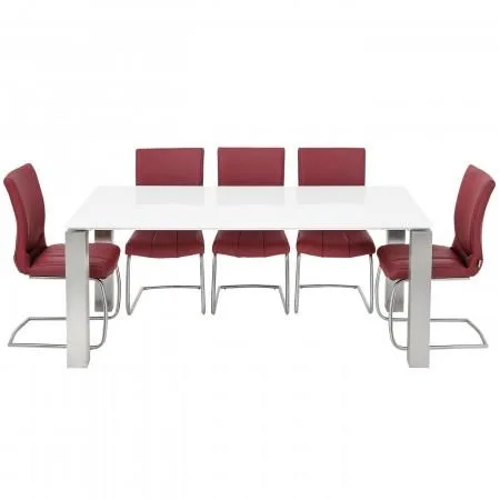 Eton White High Gloss 180cm 6 Seater Dining Table