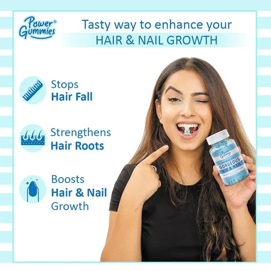 Power gummies ? hair & nails vitamin gummies | 2 months pack