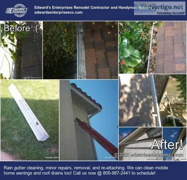 Oxnard Rain Gutter Cleaning and Minor Repairs