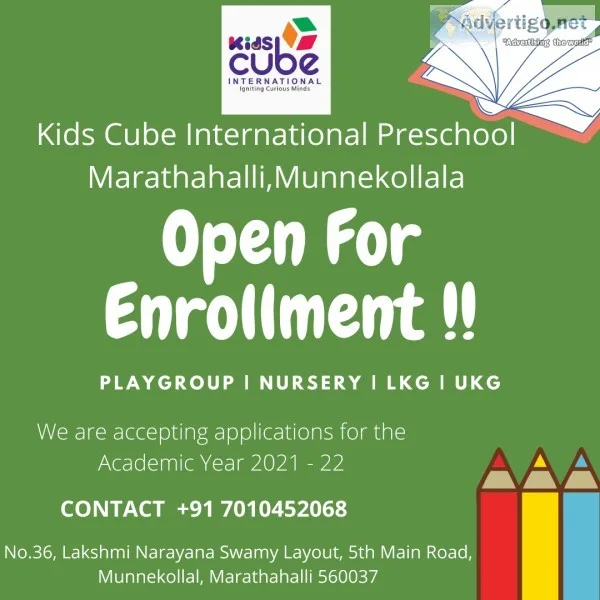 Kids cube international pre school munnekolala, marathahalli