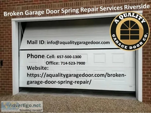 Broken Garage Door Spring Repair Services Riverside
