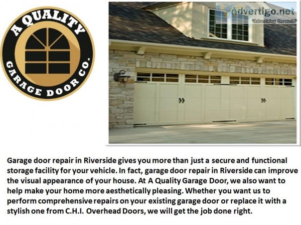 Garage Door Repair in Riverside  A Quality Garage Door Co.