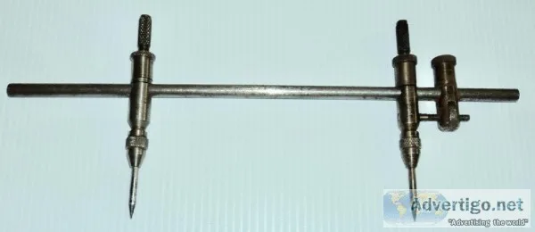 Vintage Antique Steel Trammel Point Measuring WoodSteel Working 