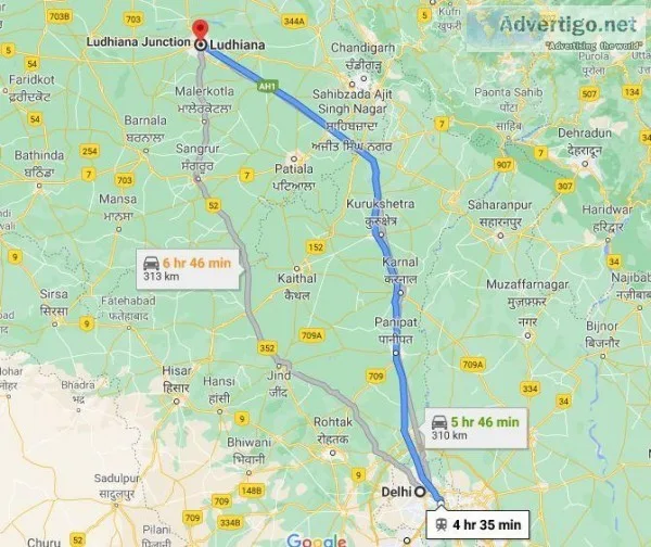 Pick Delhi to Ludhiana Cab Service from Your Doorstep