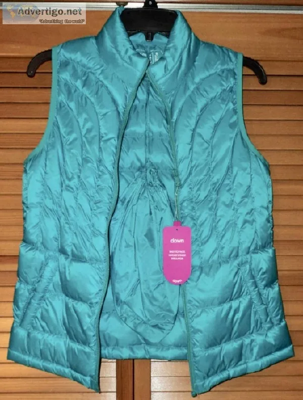 New - Women&rsquos Small Goose Down Packable Vests (Neon Green a
