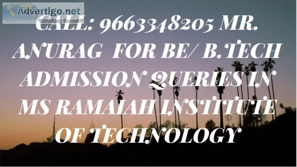 MS Ramaiah Institute Of Technology Course